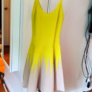 Marcino knit summer dress Yellow and beige size small